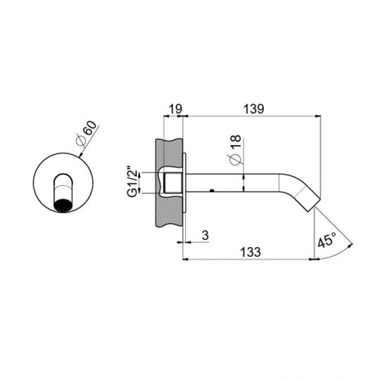 Излив Carimali ilTondo  0-ITD2900-CR схема 2