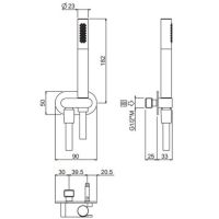 Душевой гарнитур Carimali Select 66171-CR схема 2 Душевой гарнитур Carimali Select 66171-CR схема 2