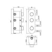 Термостатический смеситель для ванны на 2 потребителя - внешняя часть Carimali ilTondo 21027EST/A-CR схема 2 Термостатический смеситель для ванны на 2 потребителя - внешняя часть Carimali ilTondo 21027EST/A-CR схема 2