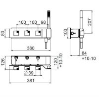 Встраиваемая часть термостатического смесителя на 4 выхода CARIMALI W5102 схема 2 Встраиваемая часть термостатического смесителя на 4 выхода CARIMALI W5102 схема 2