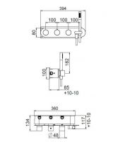 Встраиваемая часть термостатического смесителя на 6 выходов CARIMALI W5104 схема 2 Встраиваемая часть термостатического смесителя на 6 выходов CARIMALI W5104 схема 2
