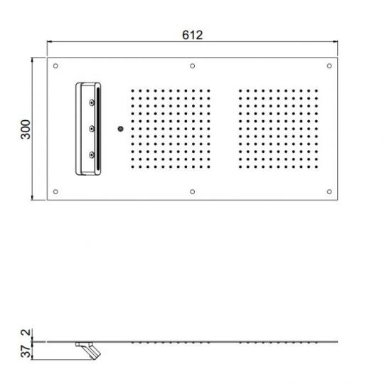 Верхний душ 600х300 мм  Carimali MyDream 23073XN-CRX схема 3