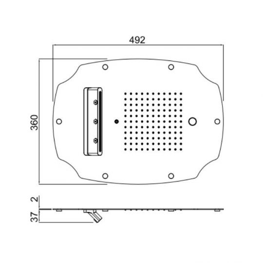 Верхний душ с хромотерапией 500х400 мм  Carimali MyDream Colonial 23078XN/S-CRX схема 2