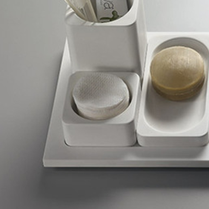 Лоток для аксессуаров Agape Surf настольный цвет: белый