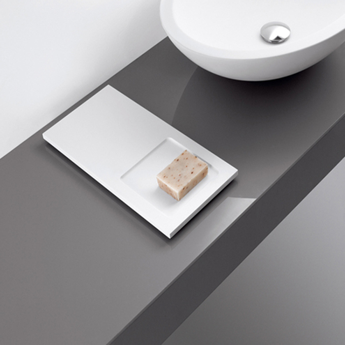 Изображение Мыльница Agape Surf 20x40см настольный цвет: белый Cristalplant