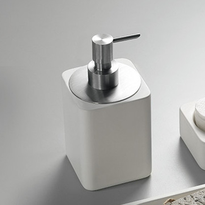 Изображение Дозатор Agape Surf для мыла подвесной цвет: хром/белый