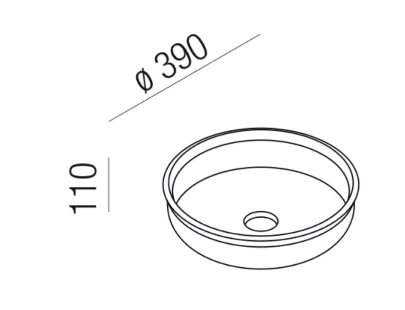 Раковина Agape Undici накладная 39см с донным клапаном Solid surface цвет: белый матовый ФОТО
