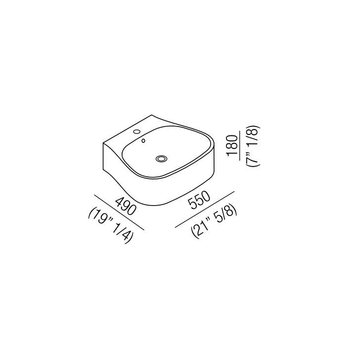 Раковина Agape Pear 55x49x18 см 1 отв. цвет: белый ФОТО