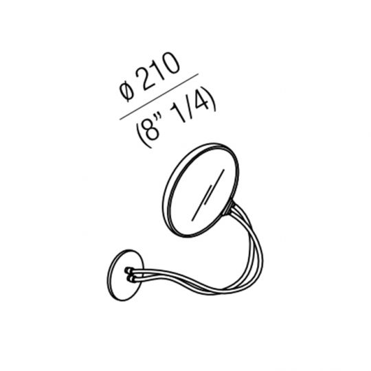 Зеркало Agape Fusilli двухстороннее d21см подвесной круглое цвет: хром схема 2