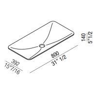 Раковина Agape Ottocento 002 80x39.2x14 см цвет: белый схема 2 Раковина Agape Ottocento 002 80x39.2x14 см цвет: белый схема 2