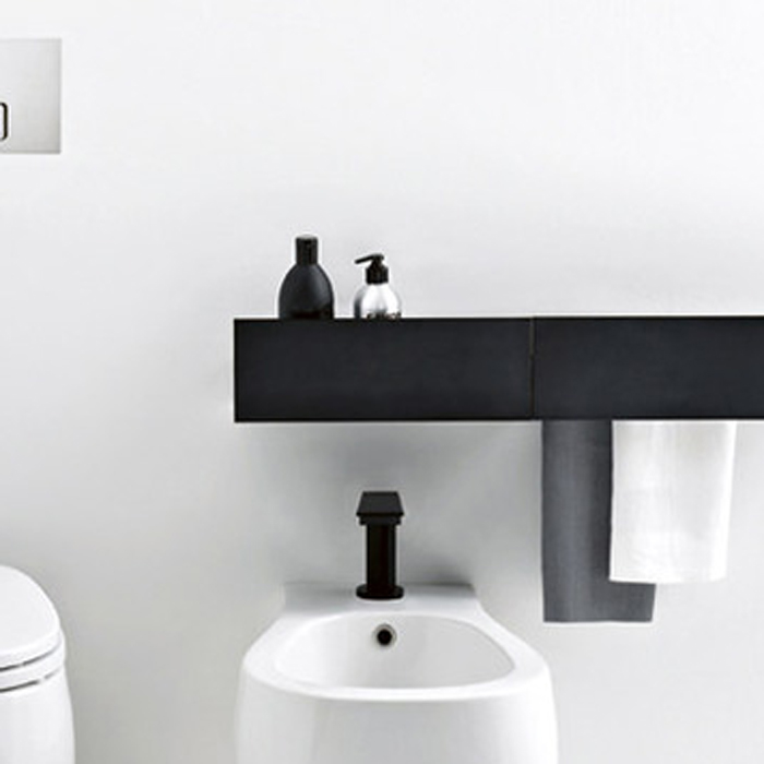 Полочка Agape Sen 40см с удлинённой передней частью 60см цвет: черный