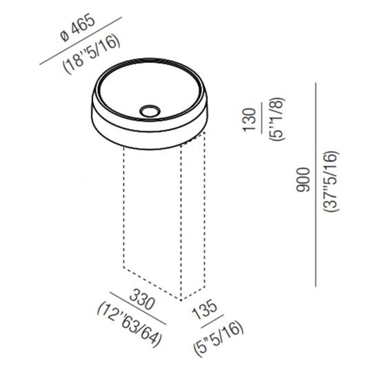 Раковина Agape Lariana 46.5x13 см цвет: белый Cristalplant схема 2