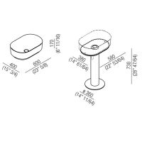 Пьедестал для раковины Agape Immersion h: 73см цвет: черный схема 2