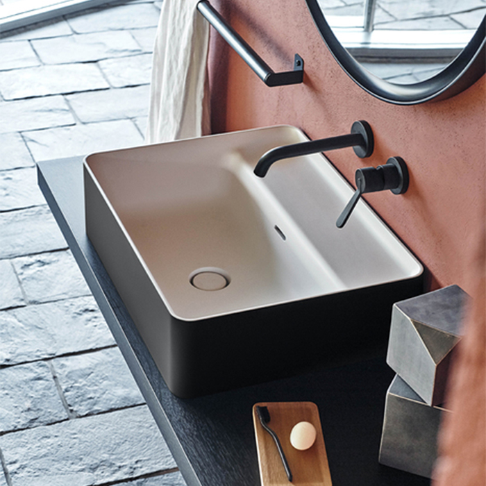 Изображение Раковина Agape Marsiglia 60x47x16 см цвет: белый/темный серый