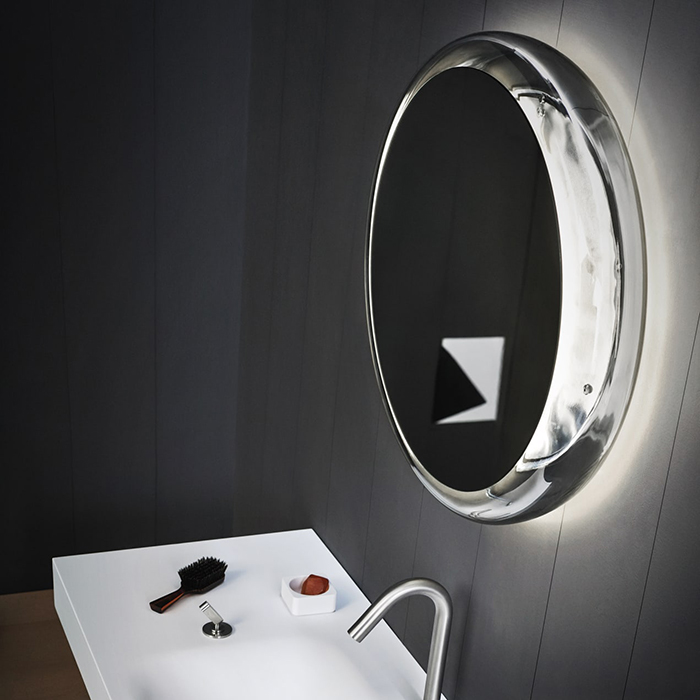 Изображение Круглое зеркало Agape Solid d60.5x12 см с подсветкой цвет: металл