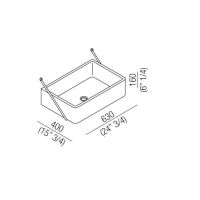 Раковина Agape Carrara 63х40х16 см прямоугольная с доп. креплением мрамор Carrara цвет: белый схема 2 Раковина Agape Carrara 63х40х16 см прямоугольная с доп. креплением мрамор Carrara цвет: белый схема 2