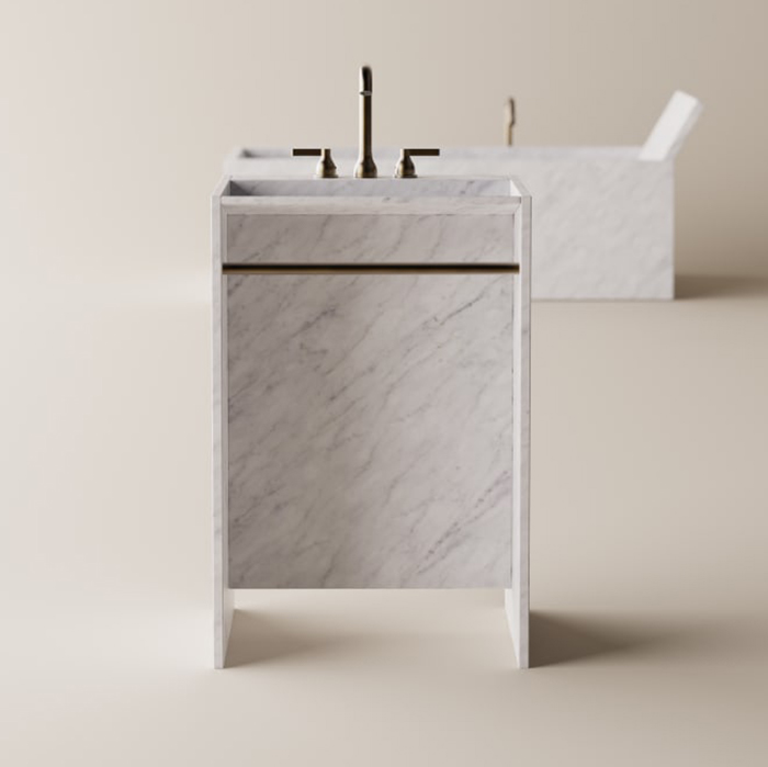 Раковина Agape Face A Face 60х50х90см. отдельностоящая с сифоном полотенцедержателем цвет: Bianco Carrara