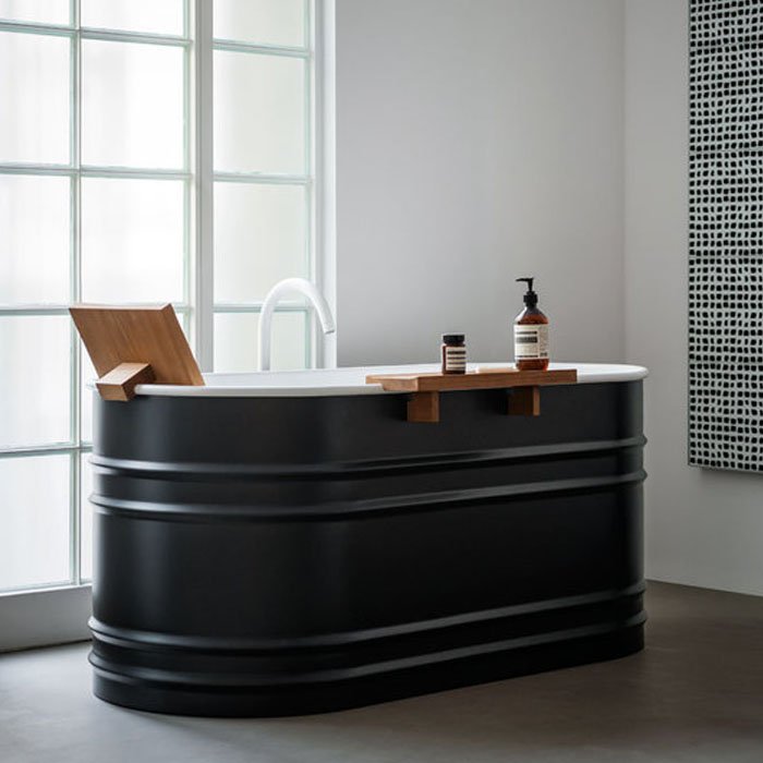 Agape Vieques ванна отдельностоящая 150x72.6x67.5 см со спинкой цвет: темно-серый