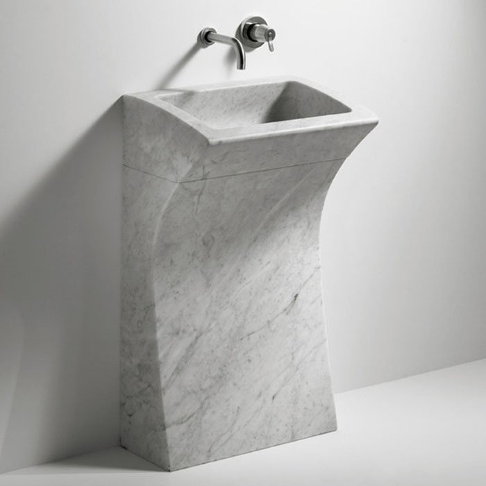 Раковина Agape Lito 55х40х93 см мрамор Carrara цвет: белый