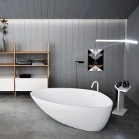 Ванна из искусственного камня Agape Drop отдельностоящая 195х129х57.5 см цвет: белый схема 1 Ванна из искусственного камня Agape Drop отдельностоящая 195х129х57.5 см цвет: белый схема 1