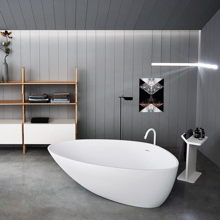 Ванна из искусственного камня Agape Drop отдельностоящая 195х129х57.5 см цвет: белый цена от 1 684 915 ₽ Фото Ванна из искусственного камня Agape Drop отдельностоящая 195х129х57.5 см цвет: белый