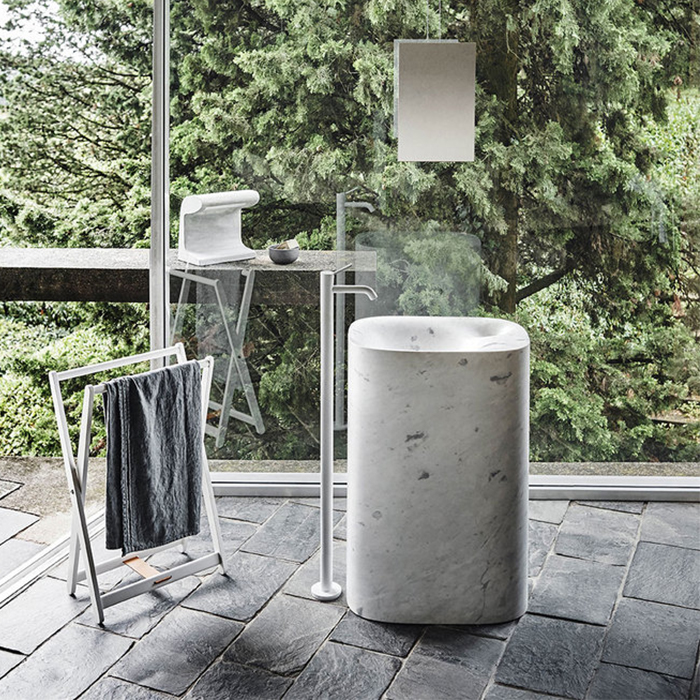 Раковина Agape Nivis 90x56.7x39.6 см без отверстий мрамор Carnic цвет: серый