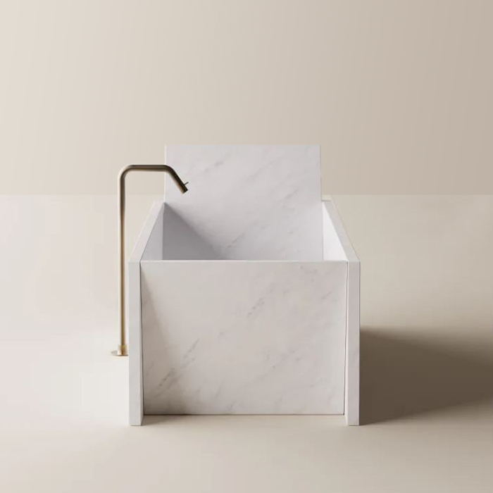 Изображение Ванна Agape Face a face 185х73х54/76.5см. отдельностоящая с сифоном цвет: Bianco Carrara