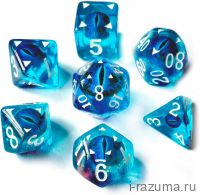 Кубики ДНД прозрачные с глазами дракона (D&D) 7 шт.