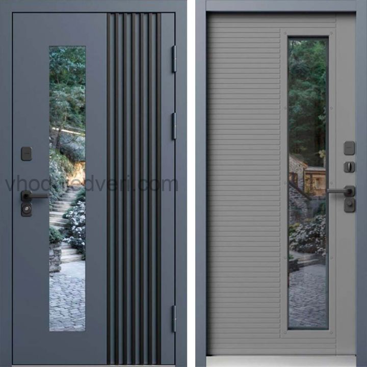 Входная дверь Termo-door Фортис - Грей софт с терморазрывом и стеклопакетом