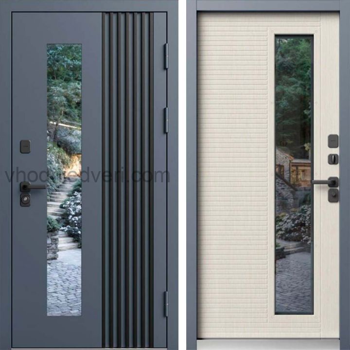 Входная дверь Termo-door Фортис - Слоновая кость с терморазрывом и стеклопакетом