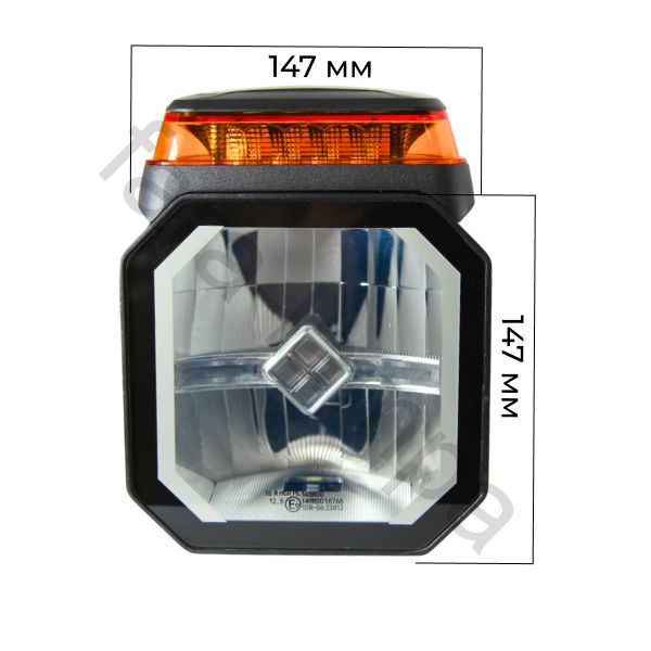 Фары светодиодные штатные с оранжевым поворотником на Камаз КДМ/КО/МДК/ЭД/МКДС/МКДУ