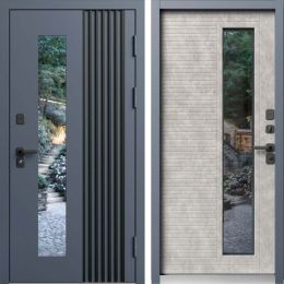 Входная дверь Termo-door Фортис - Бетон светлый с терморазрывом и стеклопакетом