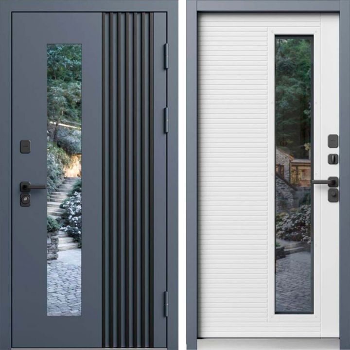 Входная дверь Termo-door Фортис - Белый софт с терморазрывом и стеклопакетом