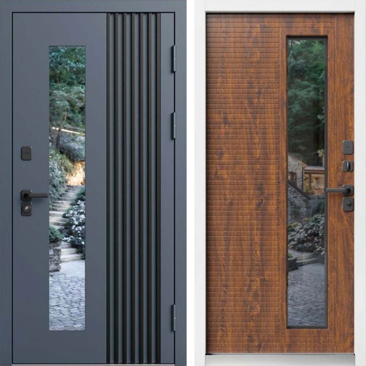 Входная дверь Termo-door Фортис - Дуб, белый короб с терморазрывом и стеклопакетом