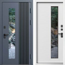 Входная дверь Termo-door Фортис - Белый софт, белый короб с терморазрывом и стеклопакетом