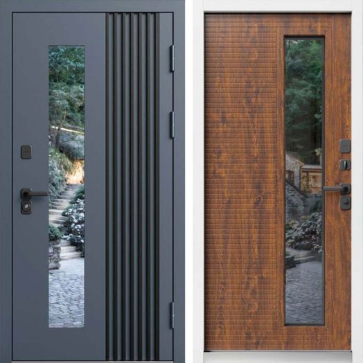 Входная дверь Termo-door Фортис - Дуб, белый короб с терморазрывом и стеклопакетом