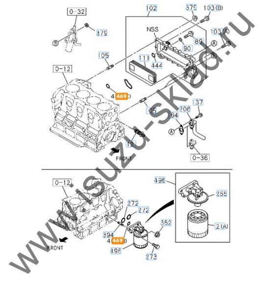 Прокладка корпуса масляного фильтра 4hg1/4hk1