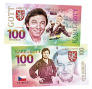 80 крон - Карел Готт. Чехия. UNСB. Памятная банкнота. UNC (БМ) Oz