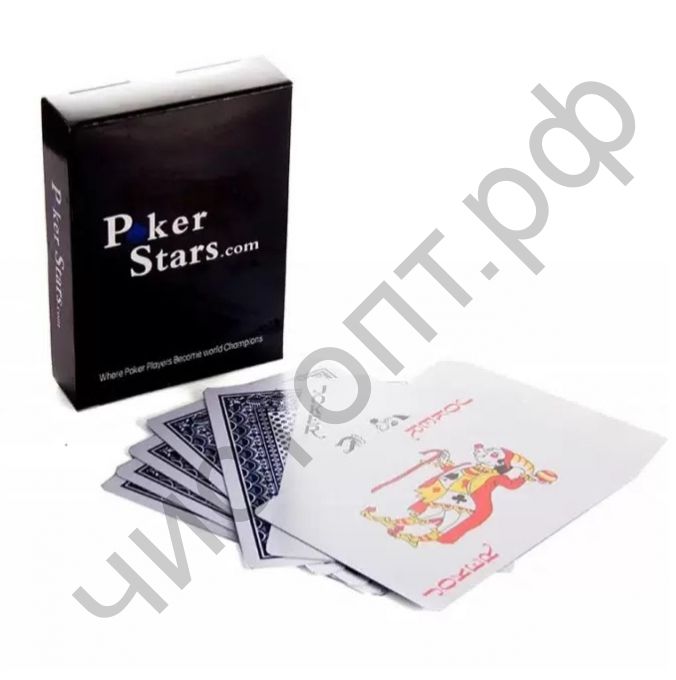 Карты игральные пластиковые Poker Stars для покера 54карты