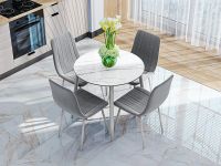 Стол Uni-Form-R.2B / SGrey / White Gloss Marble /