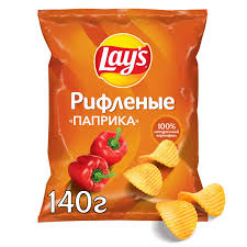 Чипсы ”Lays” со вкусом паприки рифленные 140г