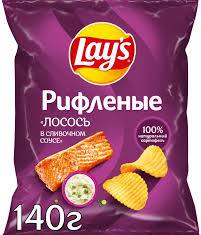 Чипсы ”Lays” со вкусом лосося в сливочном соусе 140г