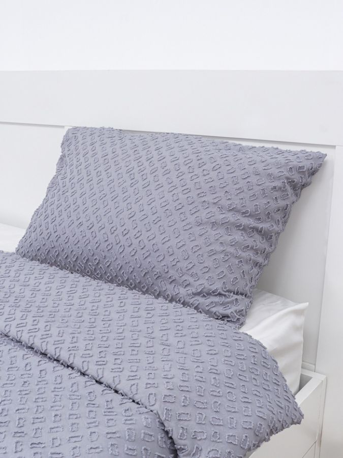 ПК LoveLife Tufting 2сп "Квадрат" 175*215см,50*70см-2шт, цв.серо-сиреневый,110 г
