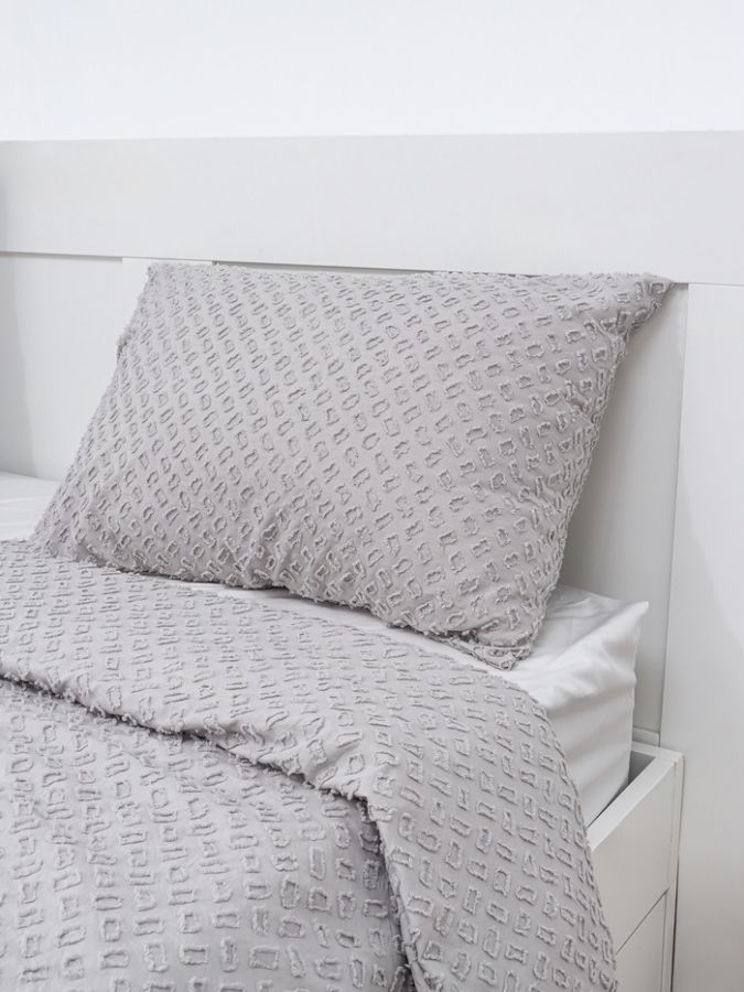 ПК LoveLife Tufting 2сп "Квадрат" 175*215см,50*70см-2шт, цв.серый, 110 г/м2