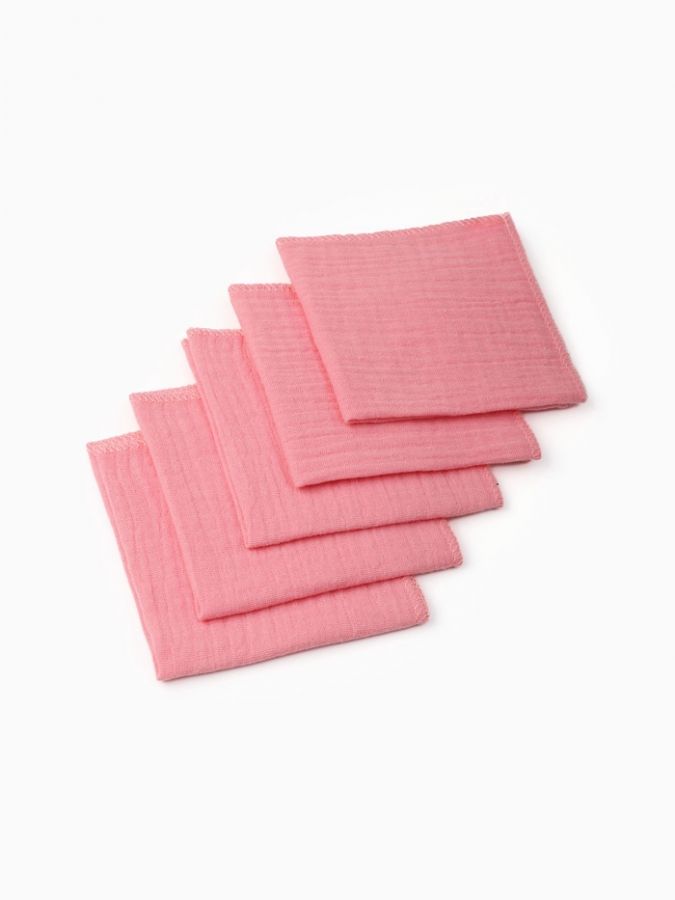 Набор платочков Крошка Я Raspberry 20*20 см-5 шт, муслин, 100 % хлопок