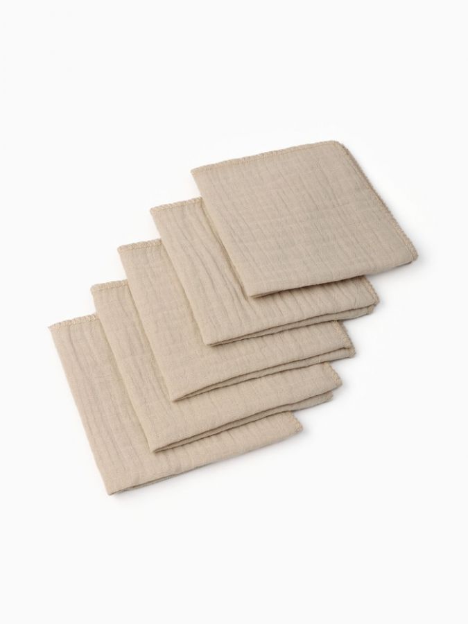Набор платочков Крошка Я Eco touch 20*20 см-5 шт, муслин, 100 % хлопок