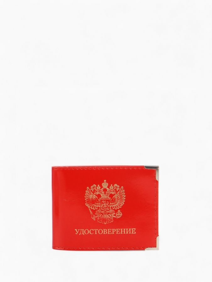 Обложка на удостоверение с окошком, цвет красный