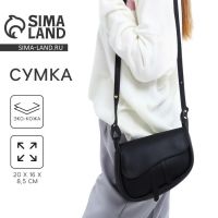 Сумка женская из искусственной кожи, 20?16?8.5 см, чёрная