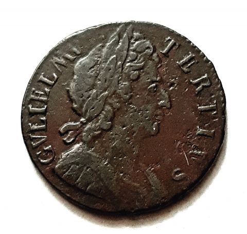 1/2 пенни 1697 Англия AUNC Великобритания Редкость