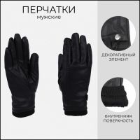 Перчатки мужские, безразмерные, с утеплителем, цвет чёрный